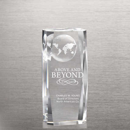 Beveled-Edge Globe Impression Trophy